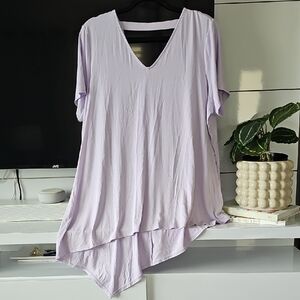 Lisa Rinna Collection Purple Asymmetrical Tunic
